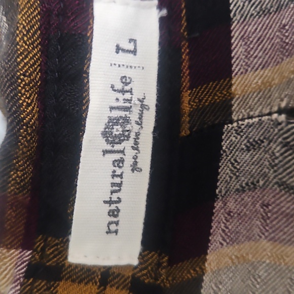 TitleNatural Life Plaid Flannel Shirt Dress – Women’s Large – New - Picture 3 of 9